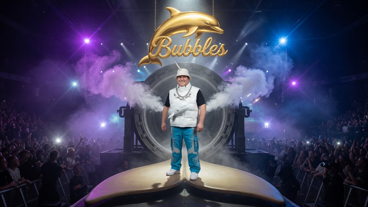Bubbles the dolphin represented in the Blowhole Bandit music universe
