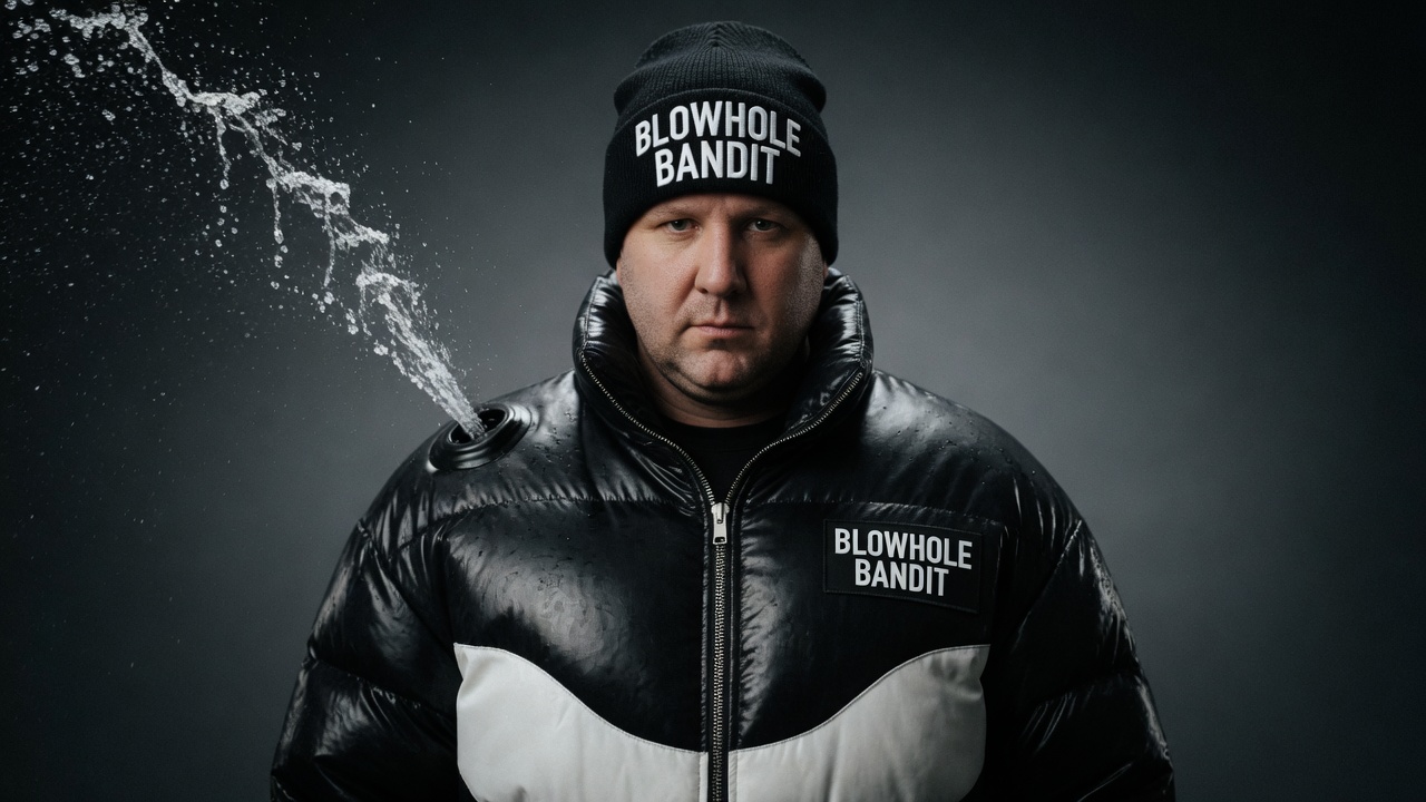 Jeffo wearing Blowhole Bandit apparel